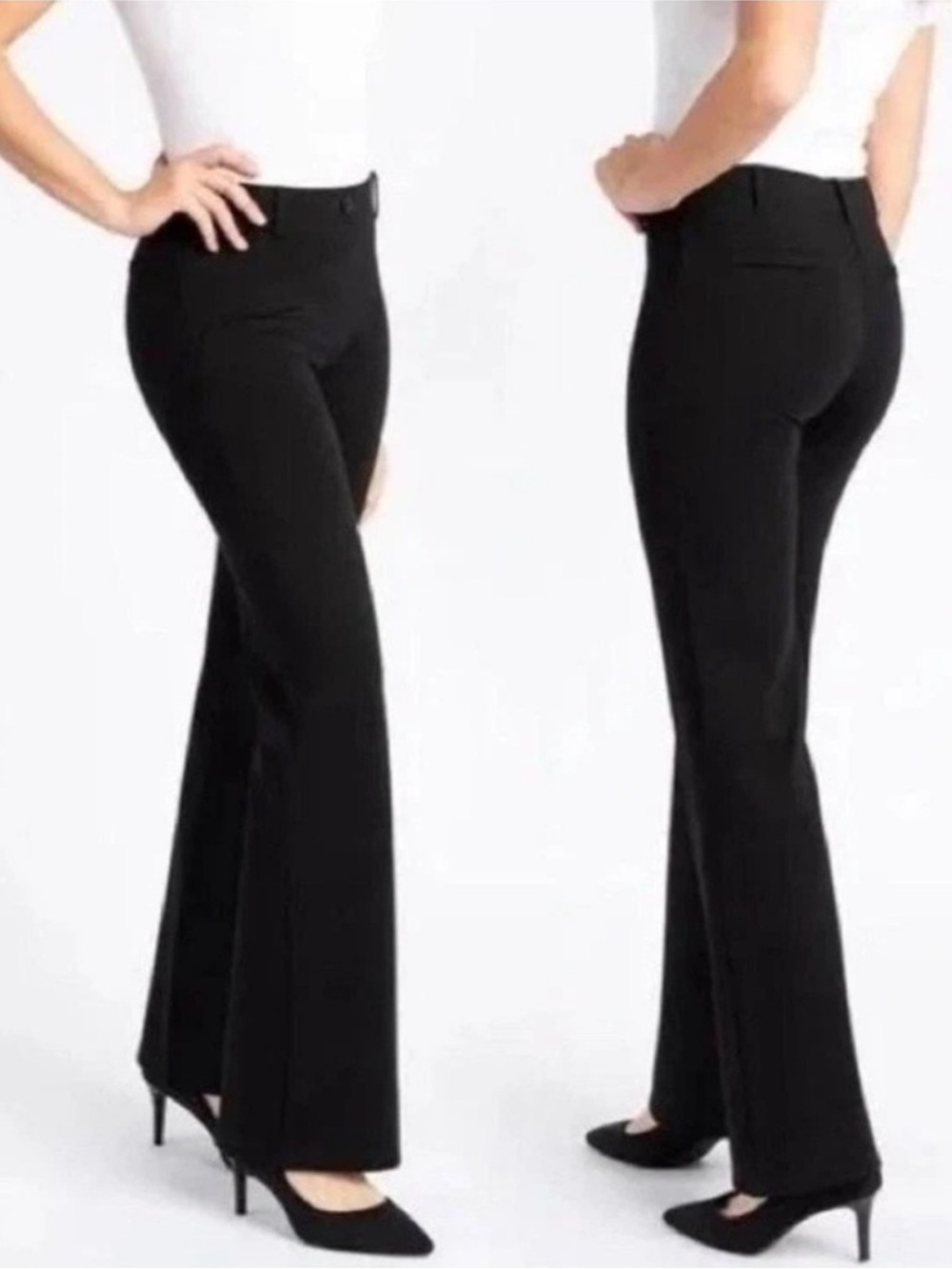 Betabrand Classic Dress Pant Yoga Pant Boot Cut Women's 2XL Black Stretch Office